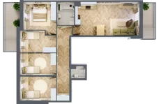 5 pokoi, mieszkanie 86,52 m², piętro 1, oferta nr 38, Osiedle JAR Heweliusza - bud. D, Toruń, Wrzosy, JAR, ul. J. Heweliusza 15, 15A