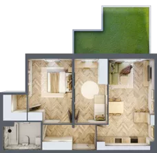 3 pokoje, mieszkanie 64,26 m², parter, oferta nr 30, Osiedle JAR Heweliusza - bud. D, Toruń, Wrzosy, JAR, ul. J. Heweliusza 15, 15A