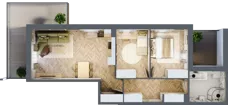 3 pokoje, mieszkanie 61,04 m², piętro 1, oferta nr 47, Osiedle JAR Heweliusza - bud. D, Toruń, Wrzosy, JAR, ul. J. Heweliusza 15, 15A