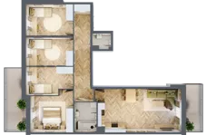 5 pokoi, mieszkanie 86,52 m², piętro 1, oferta nr 18, Osiedle JAR Heweliusza - bud. D, Toruń, Wrzosy, JAR, ul. J. Heweliusza 15, 15A