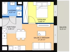 2 pokoje, mieszkanie 36,19 m², piętro 1, oferta nr AA2.3, PUR na Kamionku, Warszawa, Praga Południe, Kamionek, ul. Żupnicza