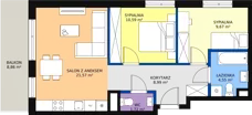 3 pokoje, mieszkanie 57,09 m², piętro 1, oferta nr AB2.2, PUR na Kamionku, Warszawa, Praga Południe, Kamionek, ul. Żupnicza