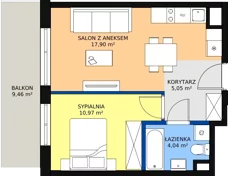 2 pokoje, mieszkanie 37,96 m², piętro 3, oferta nr AC4.3, PUR na Kamionku, Warszawa, Praga Południe, Kamionek, ul. Żupnicza