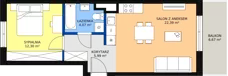 2 pokoje, mieszkanie 44,75 m², piętro 1, oferta nr AD2.4, PUR na Kamionku, Warszawa, Praga Południe, Kamionek, ul. Żupnicza