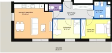 3 pokoje, mieszkanie 59,03 m², piętro 1, oferta nr AD2.3, PUR na Kamionku, Warszawa, Praga Południe, Kamionek, ul. Żupnicza