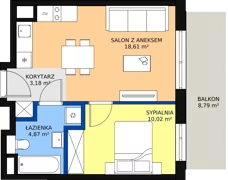 2 pokoje, mieszkanie 36,84 m², piętro 2, oferta nr AF3.2, PUR na Kamionku, Warszawa, Praga Południe, Kamionek, ul. Żupnicza