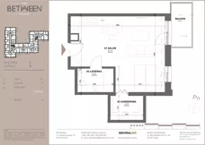 1 pokój, mieszkanie 39,77 m², piętro 1, oferta nr 3, Between, Łódź, Śródmieście, ul. Dowborczyków 12