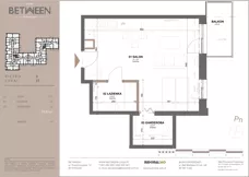 1 pokój, mieszkanie 39,72 m², piętro 3, oferta nr 27, Between, Łódź, Śródmieście, ul. Dowborczyków 12