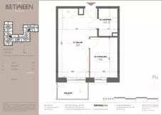 2 pokoje, mieszkanie 32,60 m², piętro 1, oferta nr 13, Between, Łódź, Śródmieście, ul. Dowborczyków 12