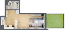 1 pokój, mieszkanie 30,25 m², parter, oferta nr M3, Prato Park, Kraków, Czyżyny, ul. Na Łąkach