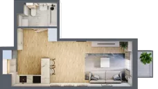 1 pokój, mieszkanie 30,60 m², piętro 1, oferta nr M14, Prato Park, Kraków, Czyżyny, ul. Na Łąkach