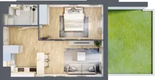2 pokoje, mieszkanie 39,96 m², parter, oferta nr M64, Prato Park, Kraków, Czyżyny, ul. Na Łąkach