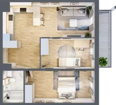 3 pokoje, mieszkanie 61,09 m², piętro 1, oferta nr M82, Prato Park, Kraków, Czyżyny, ul. Na Łąkach