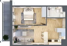 2 pokoje, mieszkanie 40,36 m², piętro 1, oferta nr M91, Prato Park, Kraków, Czyżyny, ul. Na Łąkach