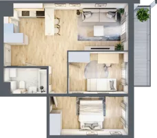 3 pokoje, mieszkanie 51,56 m², piętro 1, oferta nr M13, Prato Park, Kraków, Czyżyny, ul. Na Łąkach