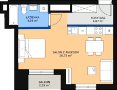1 pokój, mieszkanie 36,60 m², piętro 9, oferta nr 84, Podedworze 11, Kraków, Podgórze Duchackie, Piaski Wielkie, ul. Podedworze 11
