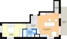 2 pokoje, mieszkanie 48,22 m², piętro 3, oferta nr 100, Podedworze 11, Kraków, Podgórze Duchackie, Piaski Wielkie, ul. Podedworze 11