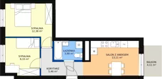 3 pokoje, mieszkanie 44,26 m², piętro 3, oferta nr 9, Podedworze 11, Kraków, Podgórze Duchackie, Piaski Wielkie, ul. Podedworze 11