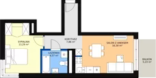 2 pokoje, mieszkanie 42,57 m², piętro 3, oferta nr 11, Podedworze 11, Kraków, Podgórze Duchackie, Piaski Wielkie, ul. Podedworze 11