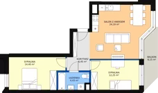 3 pokoje, mieszkanie 61,40 m², piętro 1, oferta nr 32, Podedworze 11, Kraków, Podgórze Duchackie, Piaski Wielkie, ul. Podedworze 11