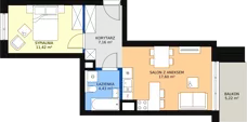 2 pokoje, mieszkanie 40,55 m², piętro 10, oferta nr 54, Podedworze 11, Kraków, Podgórze Duchackie, Piaski Wielkie, ul. Podedworze 11