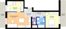 3 pokoje, mieszkanie 53,47 m², piętro 1, oferta nr 59, Podedworze 11, Kraków, Podgórze Duchackie, Piaski Wielkie, ul. Podedworze 11