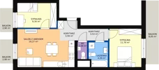 3 pokoje, mieszkanie 53,47 m², piętro 2, oferta nr 62, Podedworze 11, Kraków, Podgórze Duchackie, Piaski Wielkie, ul. Podedworze 11
