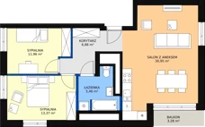 3 pokoje, mieszkanie 67,17 m², piętro 9, oferta nr 83, Podedworze 11, Kraków, Podgórze Duchackie, Piaski Wielkie, ul. Podedworze 11