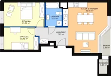 3 pokoje, mieszkanie 59,82 m², piętro 9, oferta nr 85, Podedworze 11, Kraków, Podgórze Duchackie, Piaski Wielkie, ul. Podedworze 11