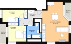 3 pokoje, mieszkanie 63,45 m², piętro 10, oferta nr 86, Podedworze 11, Kraków, Podgórze Duchackie, Piaski Wielkie, ul. Podedworze 11