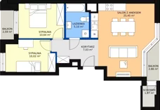 3 pokoje, mieszkanie 56,39 m², piętro 10, oferta nr 88, Podedworze 11, Kraków, Podgórze Duchackie, Piaski Wielkie, ul. Podedworze 11