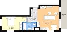2 pokoje, mieszkanie 48,22 m², piętro 2, oferta nr 96, Podedworze 11, Kraków, Podgórze Duchackie, Piaski Wielkie, ul. Podedworze 11