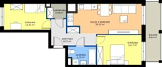 3 pokoje, mieszkanie 59,94 m², piętro 1, oferta nr A1/28, ESSA Kliny, Kraków, Swoszowice, Kliny, ul. Anny Szwed-Śniadowskiej
