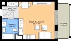1 pokój, mieszkanie 32,09 m², piętro 1, oferta nr A1/133, ESSA Kliny, Kraków, Swoszowice, Kliny, ul. Anny Szwed-Śniadowskiej