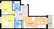 3 pokoje, mieszkanie 71,54 m², piętro 1, oferta nr A2/8, ESSA Kliny, Kraków, Swoszowice, Kliny, ul. Anny Szwed-Śniadowskiej