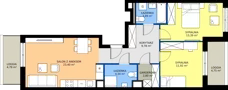 3 pokoje, mieszkanie 69,52 m², piętro 1, oferta nr A2/5, ESSA Kliny, Kraków, Swoszowice, Kliny, ul. Anny Szwed-Śniadowskiej