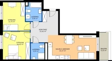 3 pokoje, mieszkanie 71,53 m², piętro 3, oferta nr A2/22, ESSA Kliny, Kraków, Swoszowice, Kliny, ul. Anny Szwed-Śniadowskiej