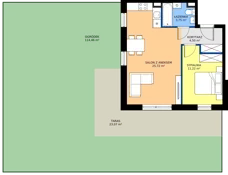 2 pokoje, mieszkanie 45,19 m², parter, oferta nr B1, Zielone Horyzonty II, Toruń, Podgórz, ul. Kręta 91-105