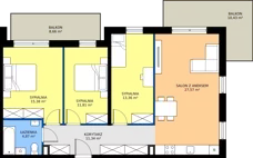 4 pokoje, mieszkanie 84,33 m², piętro 2, oferta nr B11, Zielone Horyzonty II, Toruń, Podgórz, ul. Kręta 91-105