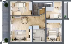 4 pokoje, mieszkanie 68,35 m², piętro 1, oferta nr D2, Sandomierska 165, Kielce, Nowy Folwark, ul. Sandomierska 165