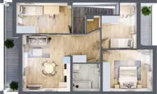 4 pokoje, mieszkanie 74,59 m², piętro 1, oferta nr D6, Sandomierska 165, Kielce, Nowy Folwark, ul. Sandomierska 165