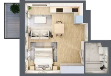 1 pokój, mieszkanie 31,59 m², piętro 1, oferta nr A1.1.1.M6, Nowe Promenady, Wrocław, Kleczków, Psie Pole, ul. Czesława Miłosza