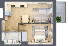 2 pokoje, mieszkanie 37,69 m², piętro 1, oferta nr A1.2.1.M5, Nowe Promenady, Wrocław, Kleczków, Psie Pole, ul. Czesława Miłosza