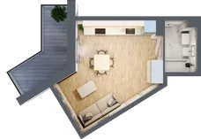 1 pokój, mieszkanie 25,40 m², piętro 4, oferta nr A1.2.4.M20, Nowe Promenady, Wrocław, Kleczków, Psie Pole, ul. Czesława Miłosza