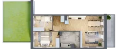 3 pokoje, mieszkanie 60,53 m², piętro 1, oferta nr A2.3.1.M5, Nowe Promenady, Wrocław, Kleczków, Psie Pole, ul. Czesława Miłosza