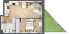 2 pokoje, mieszkanie 40,39 m², piętro 1, oferta nr A2.5.1.M2, Nowe Promenady, Wrocław, Kleczków, Psie Pole, ul. Czesława Miłosza