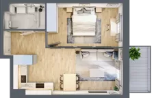 2 pokoje, mieszkanie 40,70 m², piętro 2, oferta nr A2.5.2.M7, Nowe Promenady, Wrocław, Kleczków, Psie Pole, ul. Czesława Miłosza