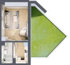 1 pokój, mieszkanie 32,88 m², piętro 1, oferta nr A2.4.1.M10, Nowe Promenady, Wrocław, Kleczków, Psie Pole, ul. Czesława Miłosza