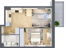 2 pokoje, mieszkanie 40,46 m², piętro 5, oferta nr A2.5.5.M18, Nowe Promenady, Wrocław, Kleczków, Psie Pole, ul. Czesława Miłosza