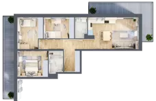 4 pokoje, mieszkanie 75,59 m², piętro 6, oferta nr A2.5.6.M21, Nowe Promenady, Wrocław, Kleczków, Psie Pole, ul. Czesława Miłosza